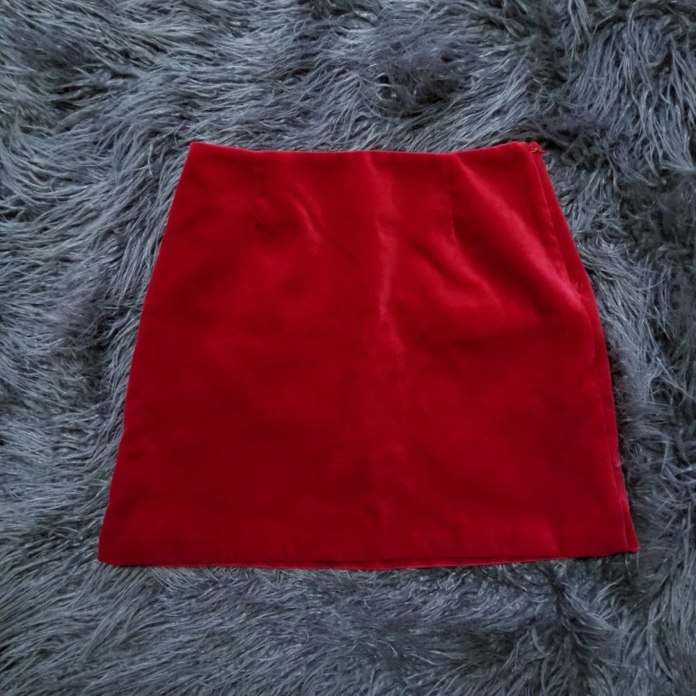 Red mini skirt